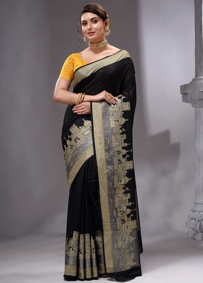 Black Georgette Saree With Blouse Piece