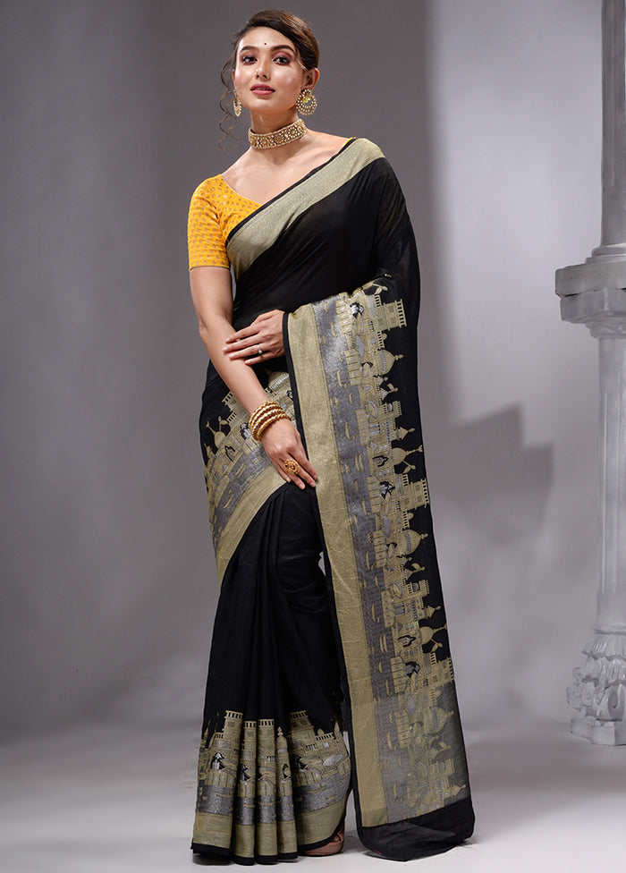 Black Georgette Saree With Blouse Piece