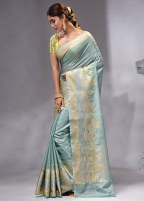 Green Georgette Saree With Blouse Piece