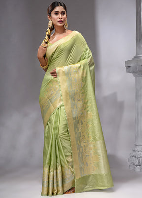 Green Georgette Saree With Blouse Piece