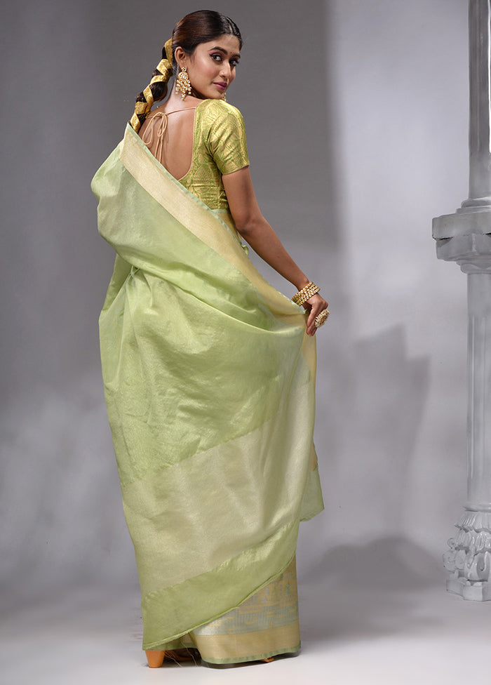 Green Georgette Saree With Blouse Piece