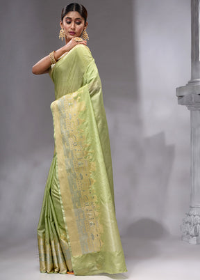 Green Georgette Saree With Blouse Piece