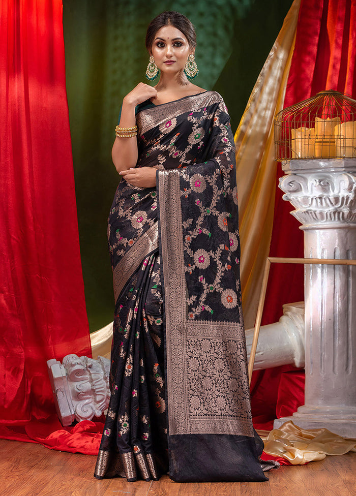 Black Georgette Saree With Blouse Piece