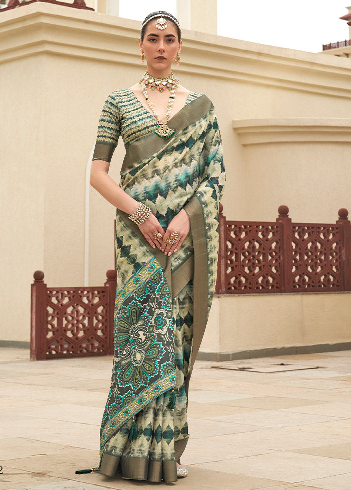 Multicolor Cotton Saree With Blouse Piece