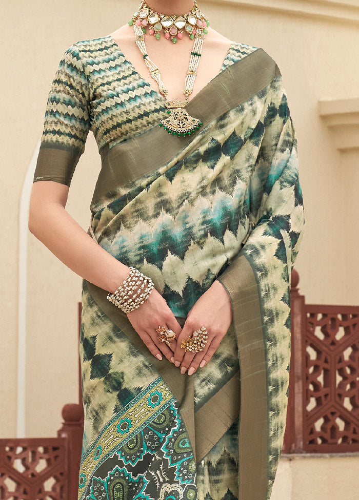 Multicolor Cotton Saree With Blouse Piece