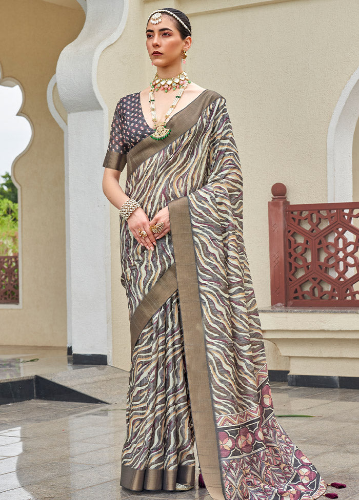 Multicolor Cotton Saree With Blouse Piece