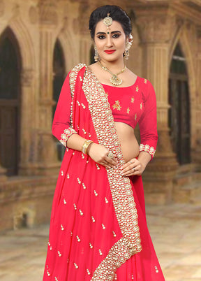 Pink Georgette Saree With Blouse Piece