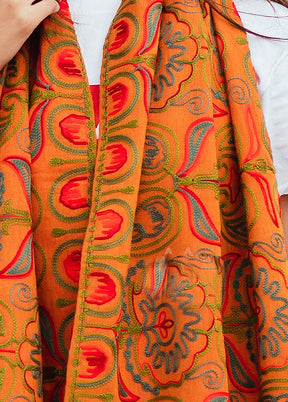 Orange Khadi Scarf