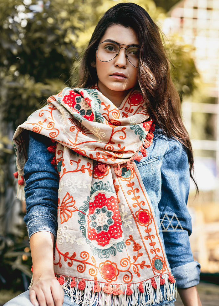 White Khadi Scarf