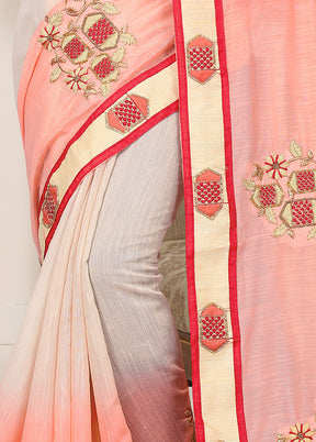 Cream Cotton Saree With Blouse Piece