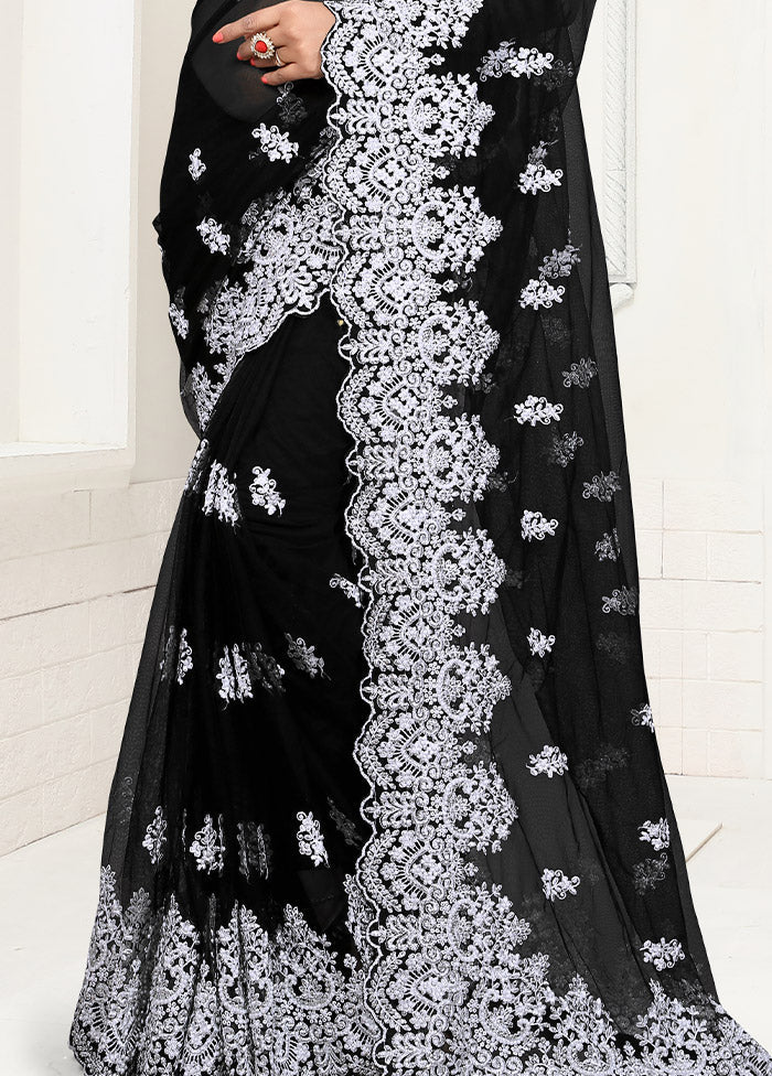 Black Organza Saree With Blouse Piece