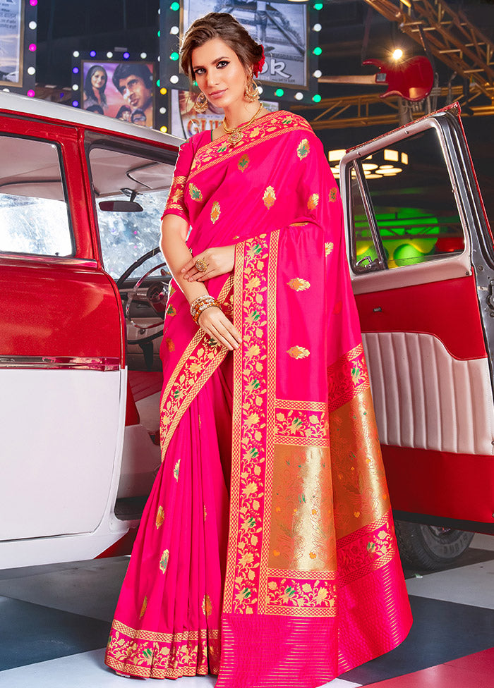 Rani Dupion Silk Saree With Blouse Piece