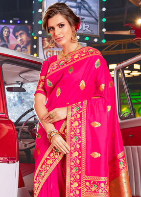 Rani Dupion Silk Saree With Blouse Piece