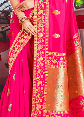 Rani Dupion Silk Saree With Blouse Piece