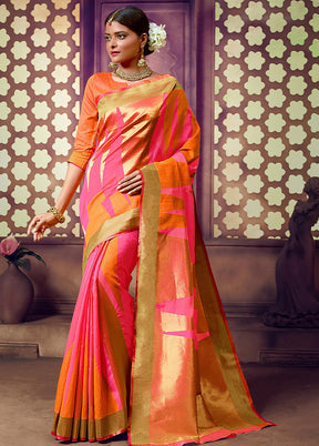 Rani Dupion Silk Saree With Blouse Piece