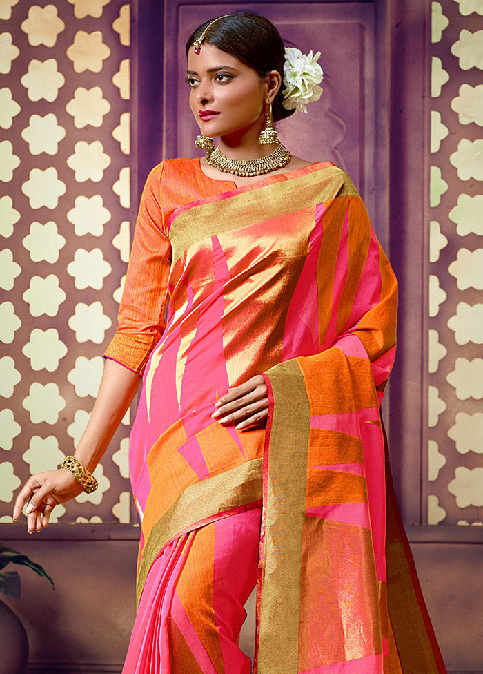 Rani Dupion Silk Saree With Blouse Piece