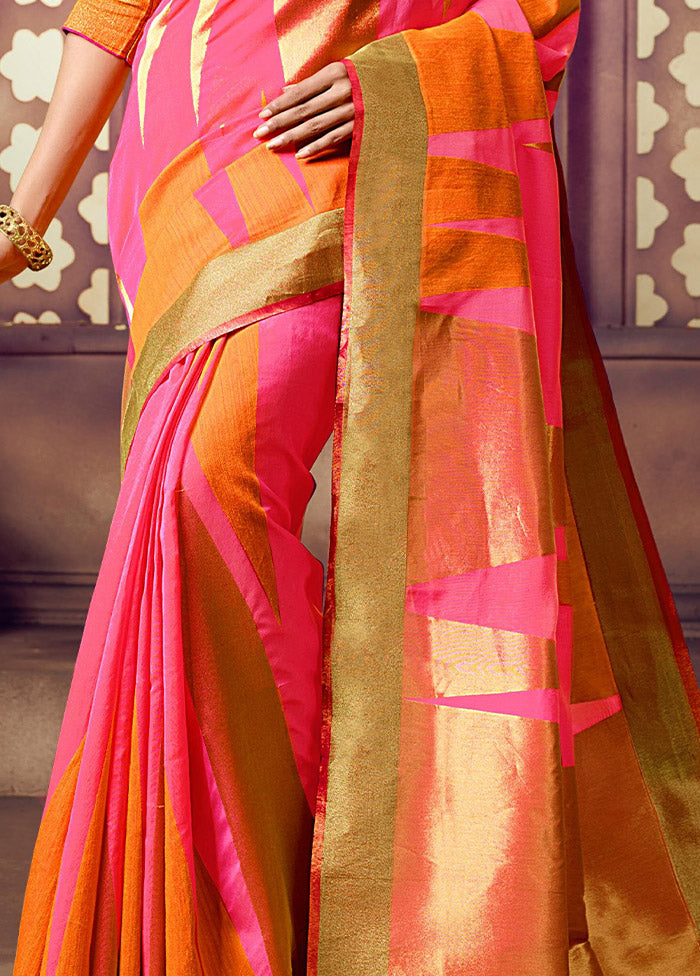 Rani Dupion Silk Saree With Blouse Piece