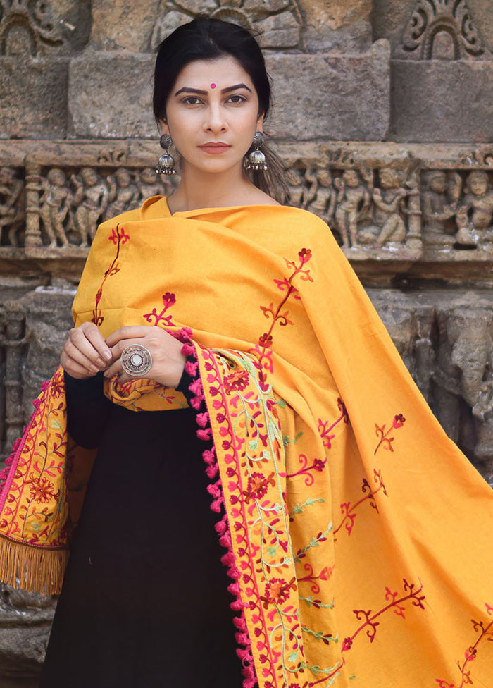 Mustard Yellow Khadi Dupatta