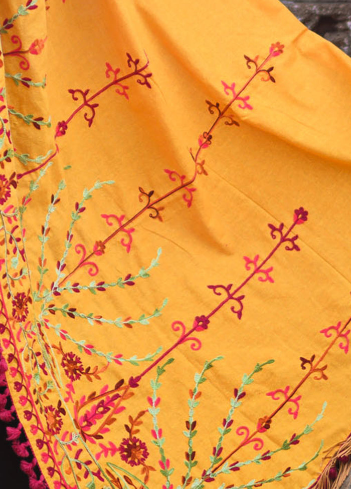 Mustard Yellow Khadi Dupatta