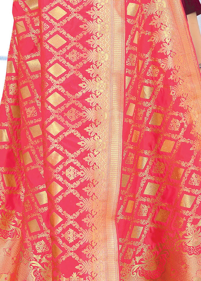 Old Rose Pink Banarasi Art Silk Dupatta