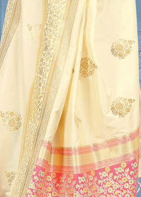Cream Banarasi Art Silk Dupatta