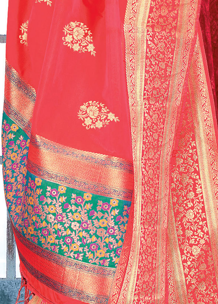 Old Rose Pink Banarasi Art Silk Dupatta