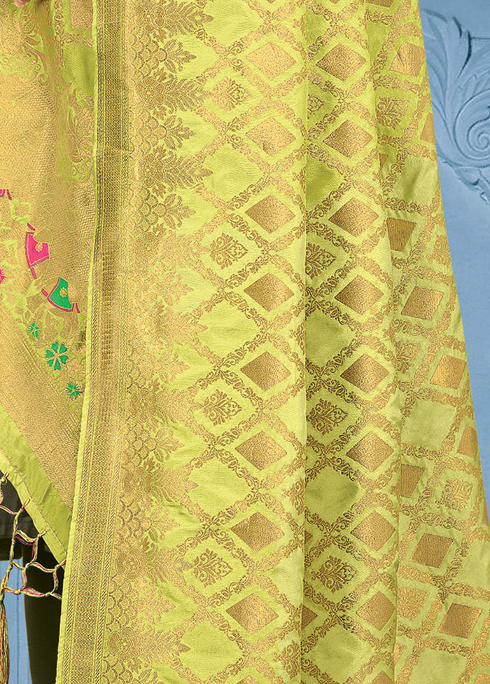 Light Green Banarasi Art Silk Dupatta