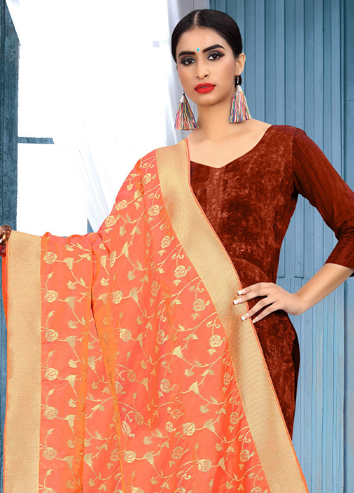 Orange Banarasi Art Silk Dupatta