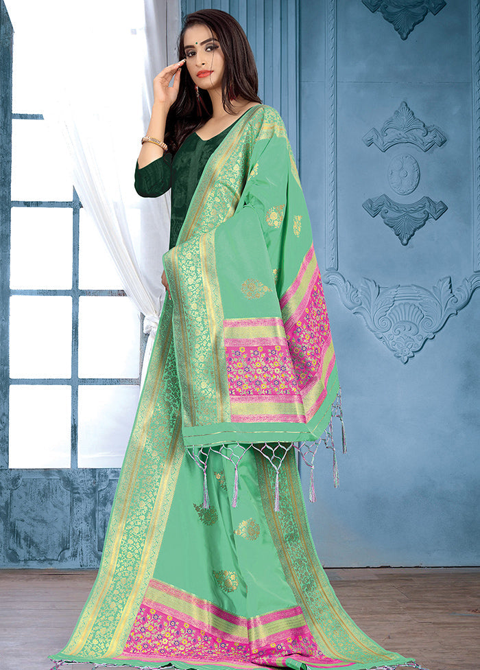 Sea Green Banarasi Art Silk Dupatta