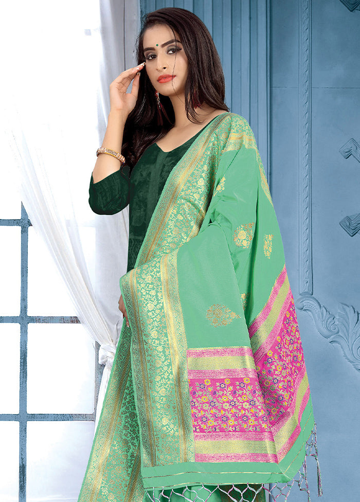 Sea Green Banarasi Art Silk Dupatta