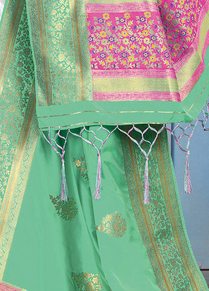 Sea Green Banarasi Art Silk Dupatta