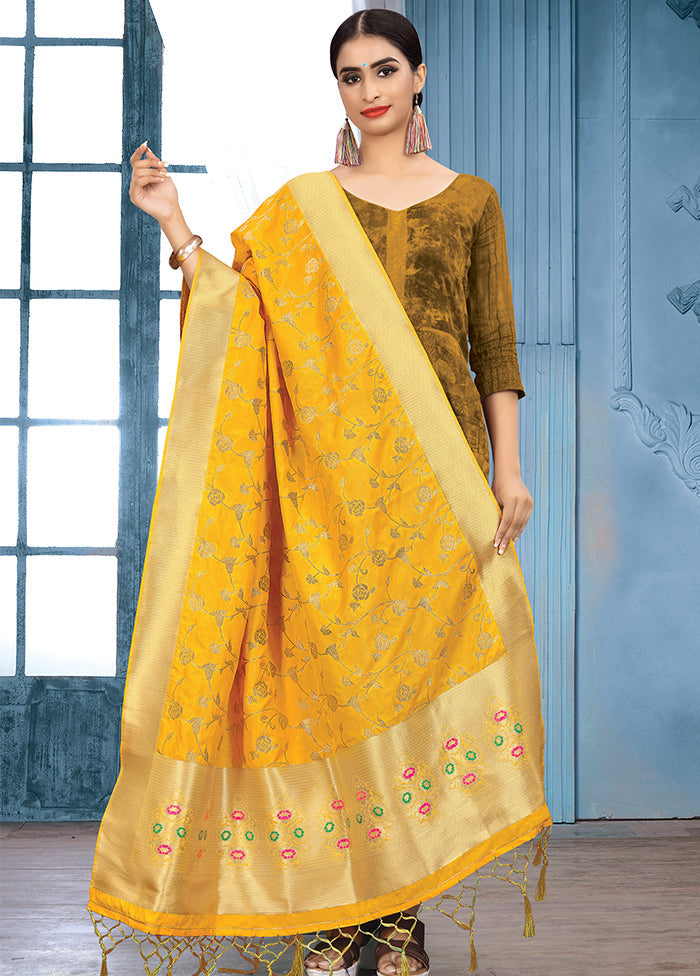 Yellow Banarasi Art Silk Dupatta