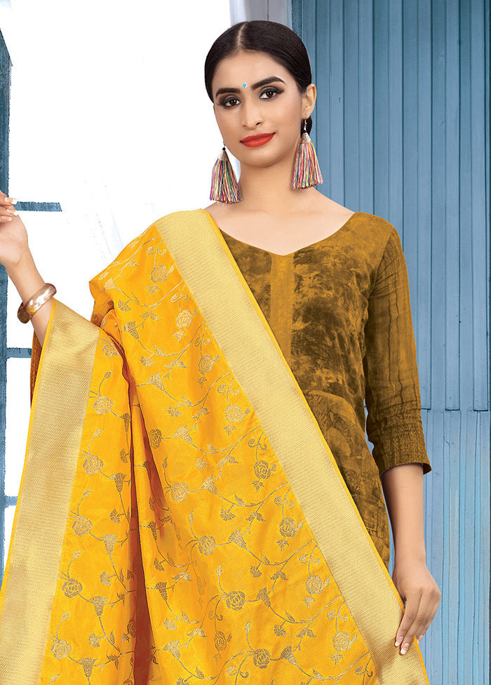 Yellow Banarasi Art Silk Dupatta