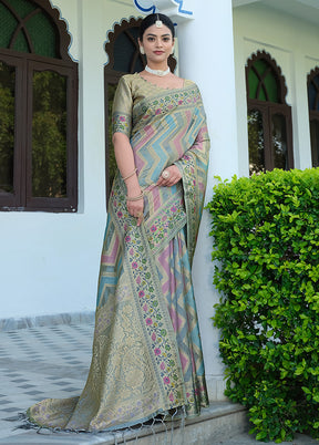 Grey Organza Saree With Blouse Piece