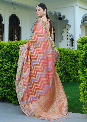 Pink Organza Saree With Blouse Piece