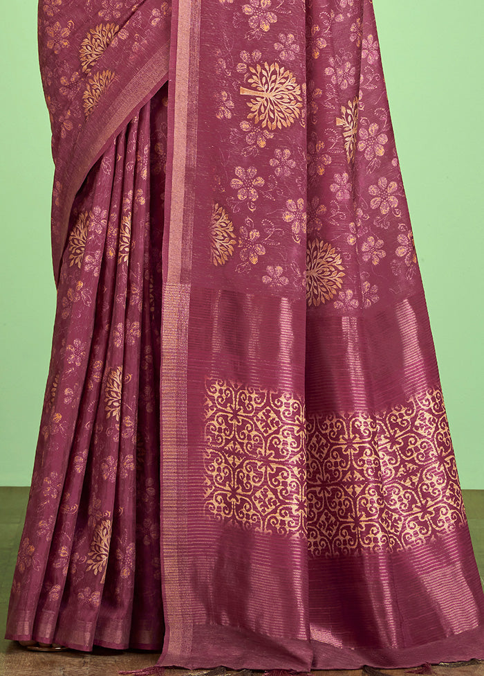 Pink Dupion Silk Saree With Blouse Piece