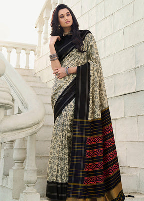 Multicolor Spun Silk Zari Woven With Blouse