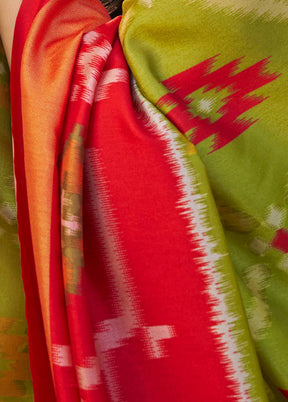 Multicolor Spun Silk Zari Woven With Blouse