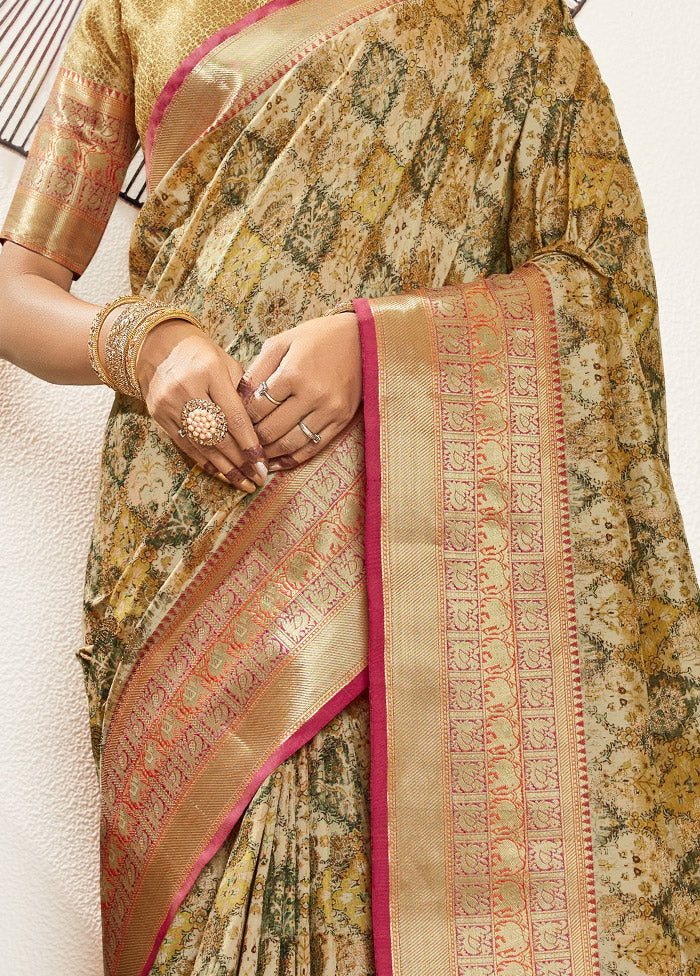 Multicolor Spun Silk Woven Work Saree With Blouse