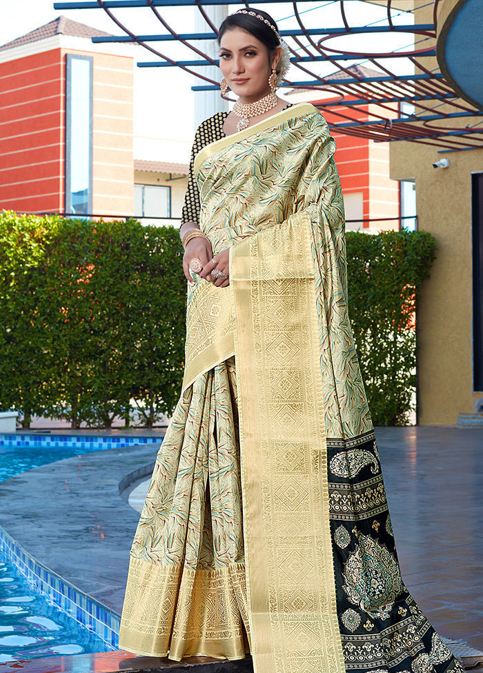 Multicolor Spun Silk Saree With Blouse Piece