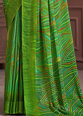 Multicolor Chiffon Silk Saree With Blouse Piece