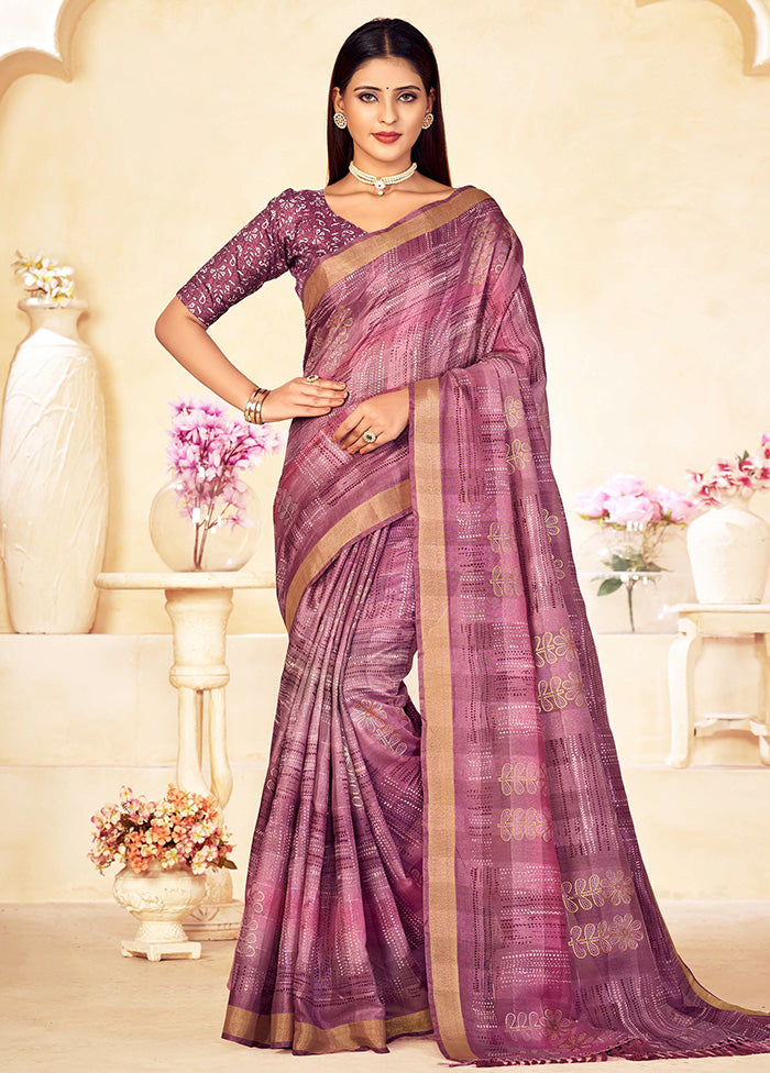 Wine Dupion Silk Saree With Blouse Piece