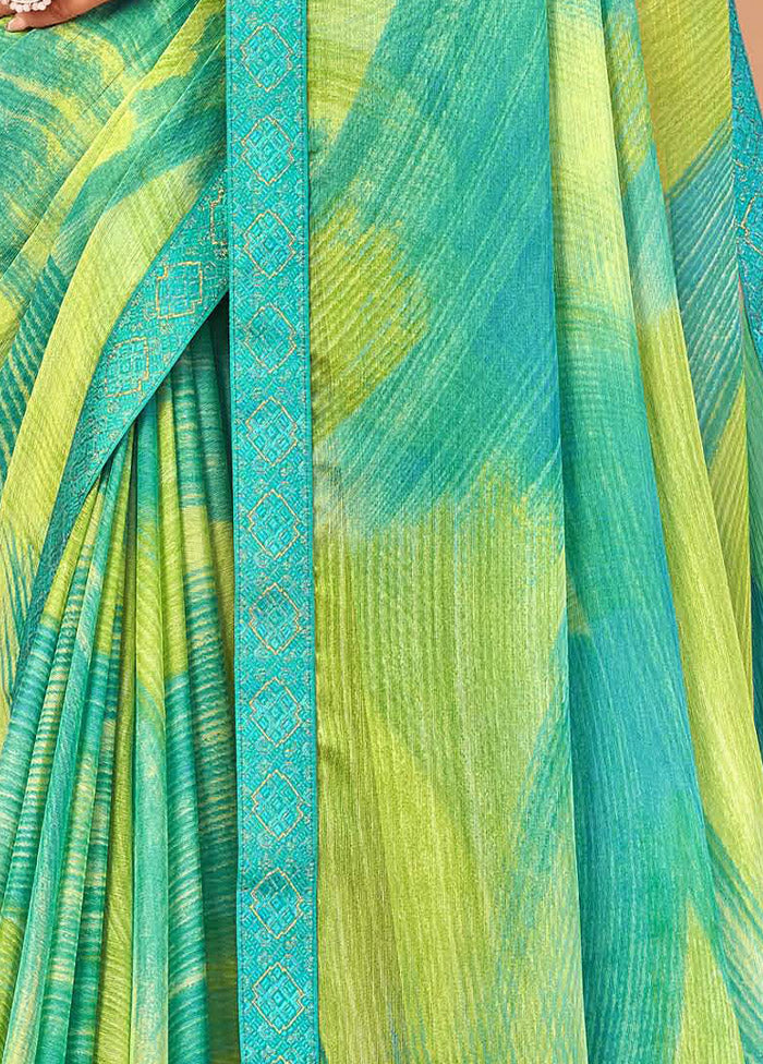 Multicolor Chiffon Silk Saree With Blouse Piece