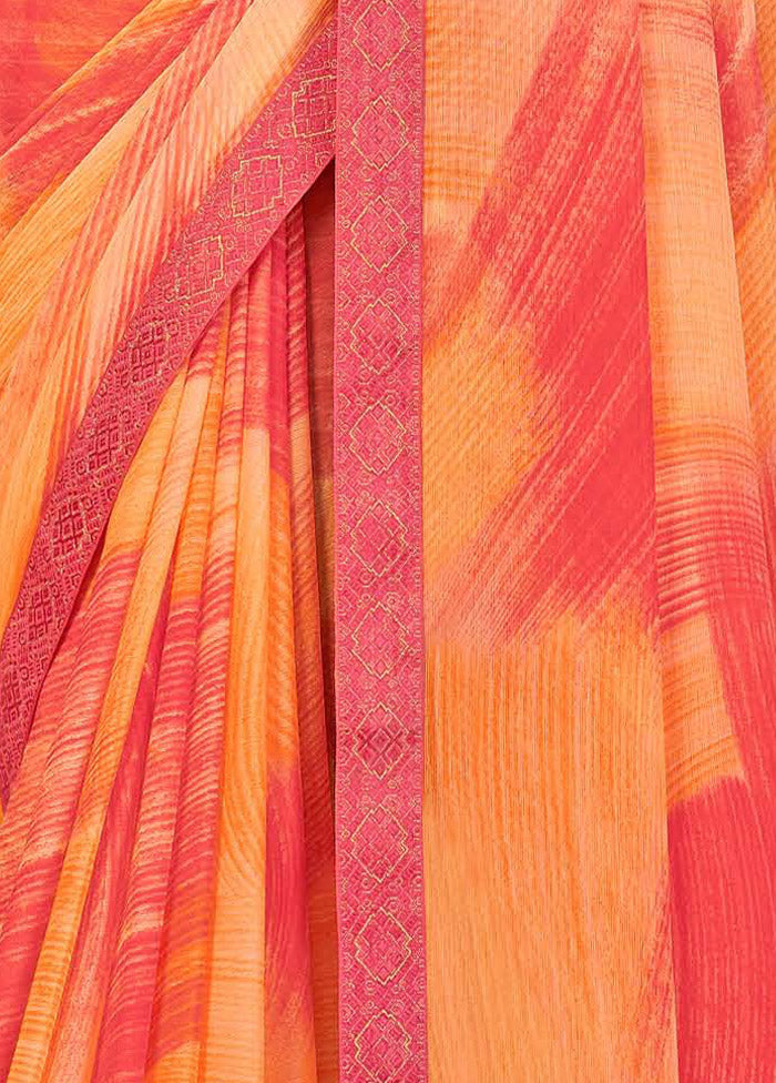 Multicolor Chiffon Silk Saree With Blouse Piece