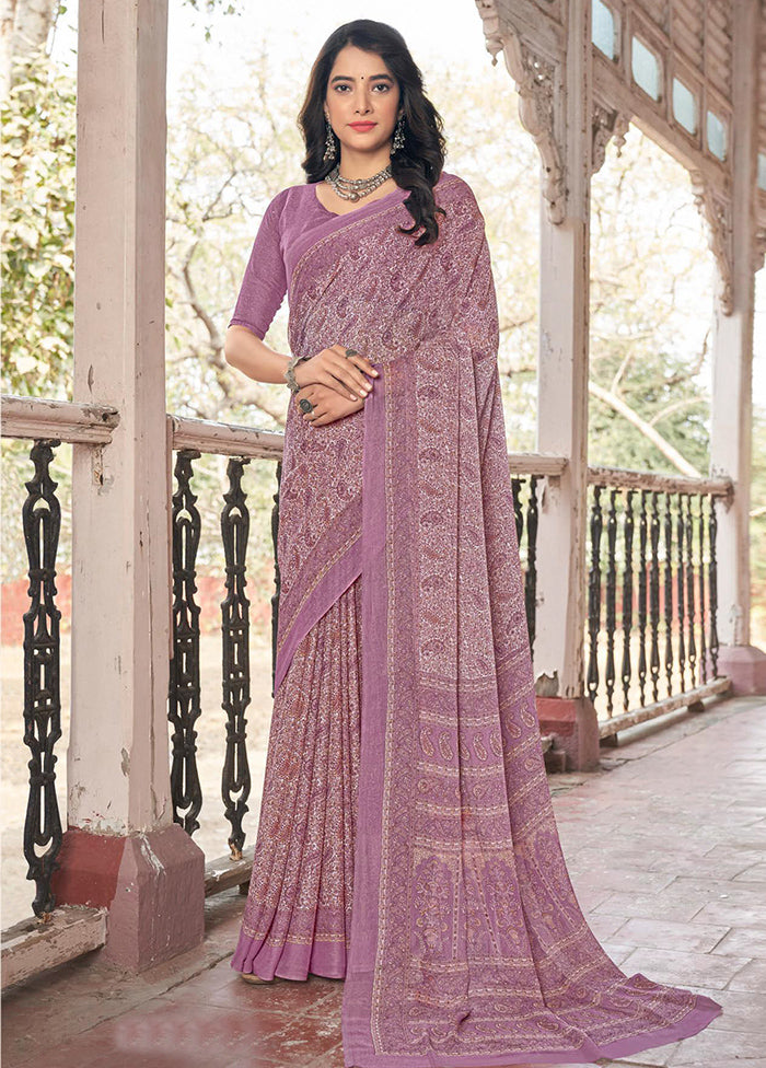 Multicolor Chiffon Silk Saree With Blouse Piece