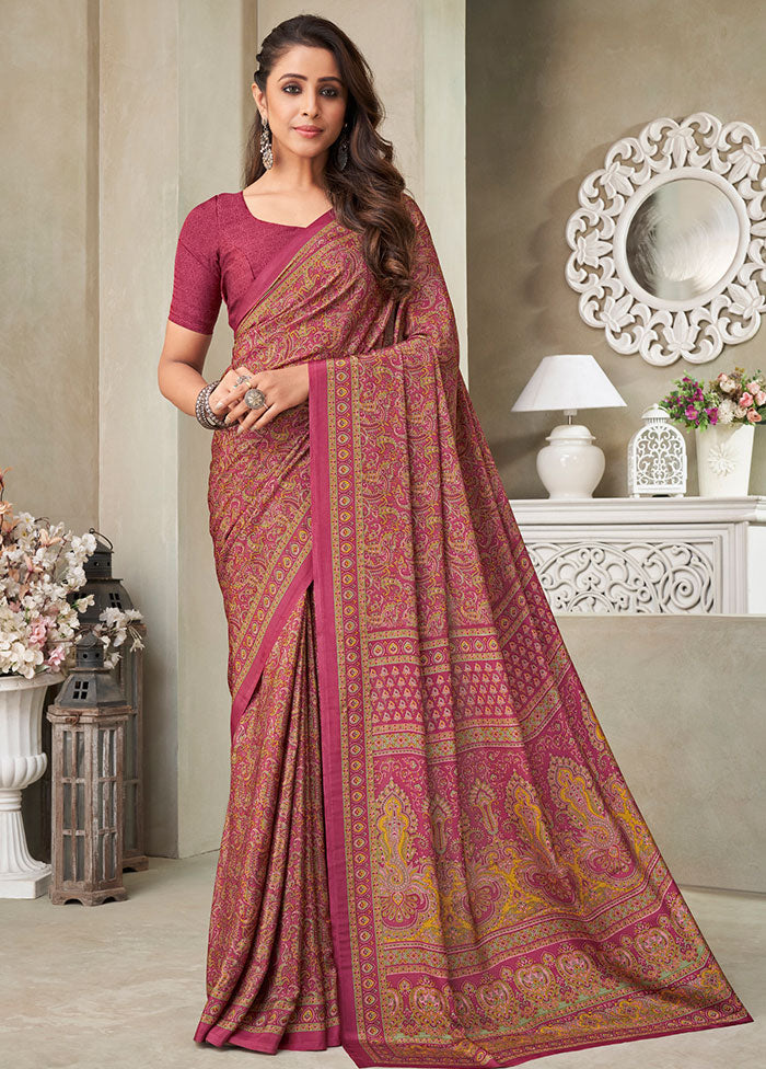 Beige Spun Silk Woven Work Saree With Blouse