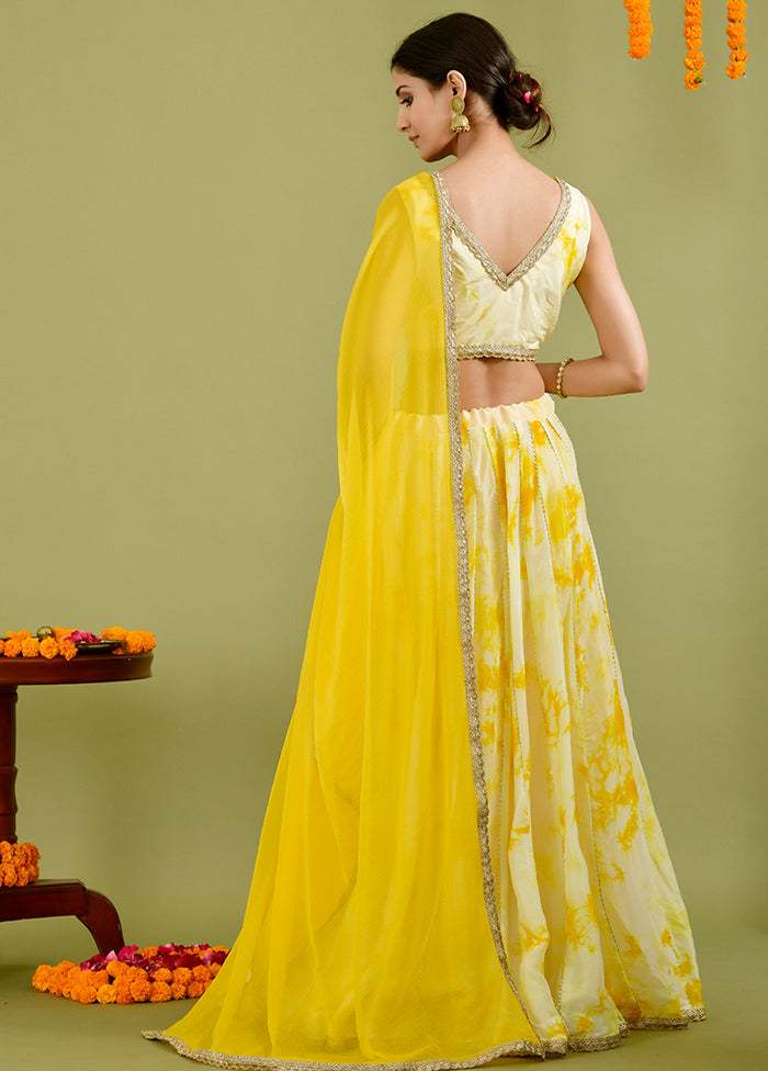 Yellow Readymade Silk Lehenga Choli Set