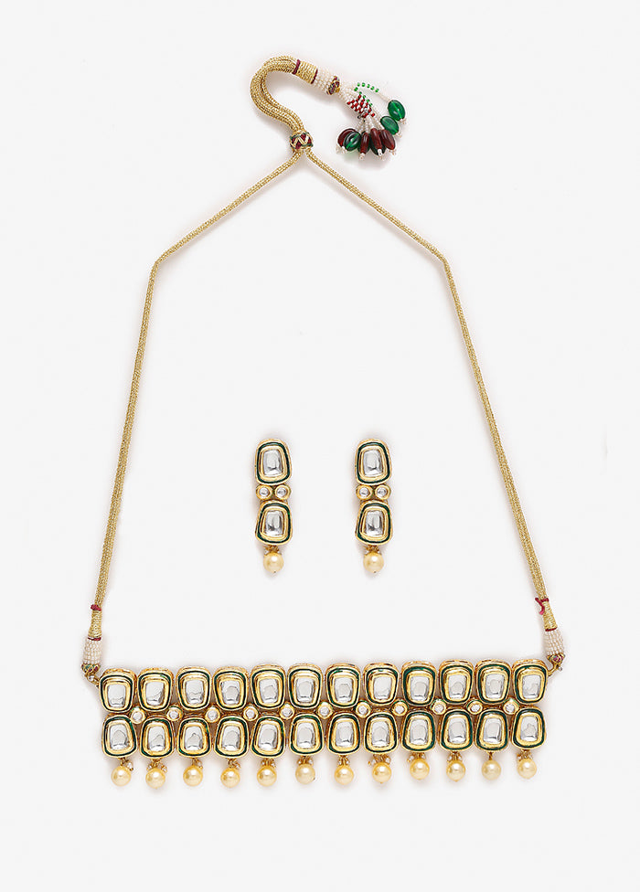Meenakari Kundan Choker Necklace Set With Earrings