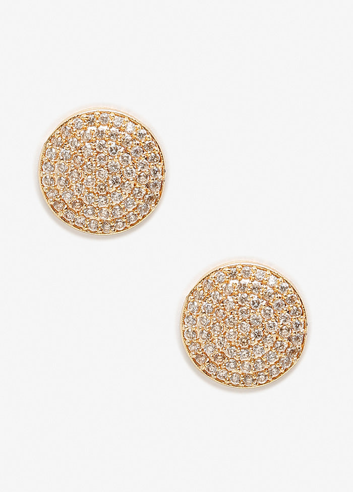 Rose Gold Plated Kundan Stud Earrings