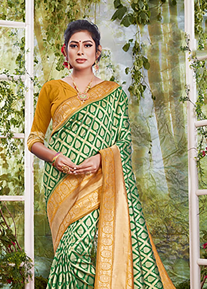 Gold Spun Silk Saree With Blouse Piece